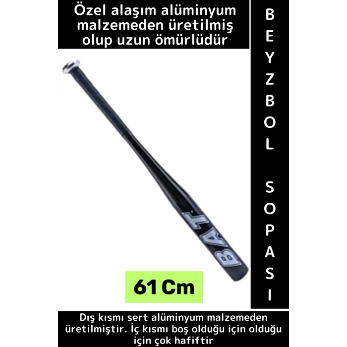Premium Dekoratif Hediyelik Kırılmaz Sert Alüminyum Alaşım Hassas Kavrama Şık Beyzbol Sopası 61 Cm