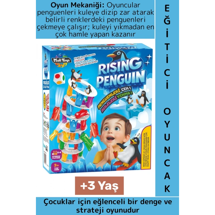 Eğitici Çocuk Koordinasyon Dikkat Denge Stratejik Düşünme Gelişimi Eğlenceli Rising Penguin Oyunu