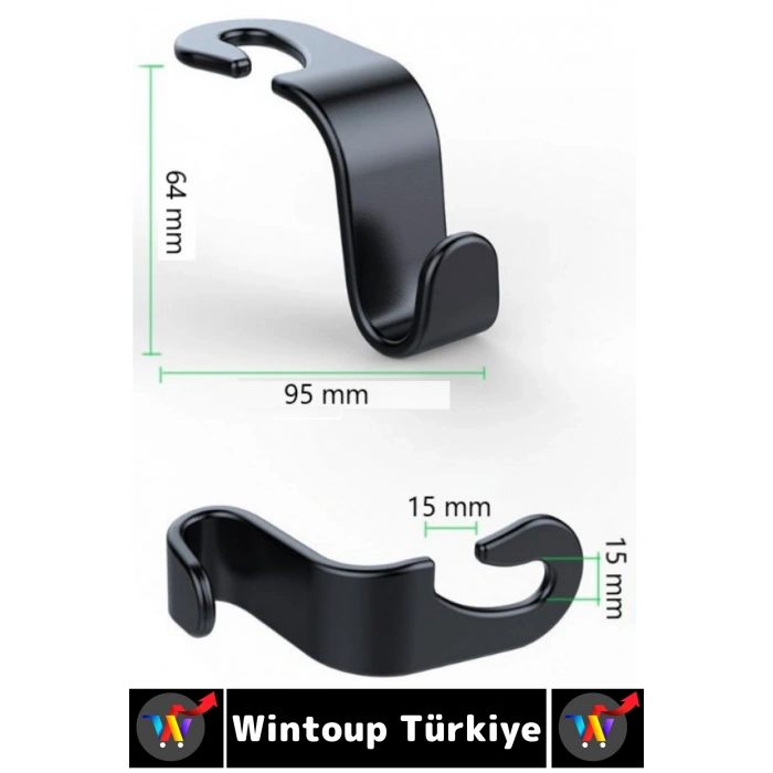 Kolay Montaj Oto Organizer Çanta Kıyafet Küçük Eşya Düzenleyici Şık Araba Koltuk Arkası Askı 4 Adet