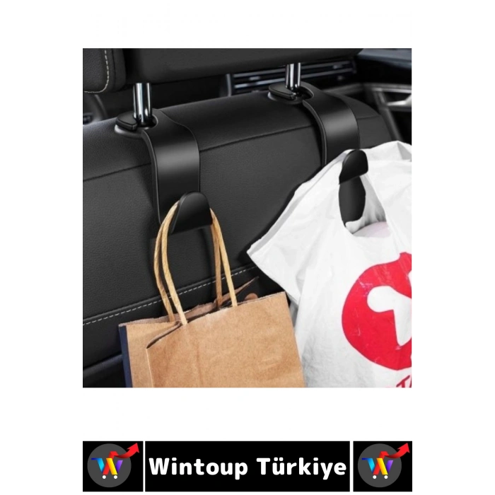 Kolay Montaj Oto Organizer Çanta Kıyafet Küçük Eşya Düzenleyici Şık Araba Koltuk Arkası Askı 8 Adet