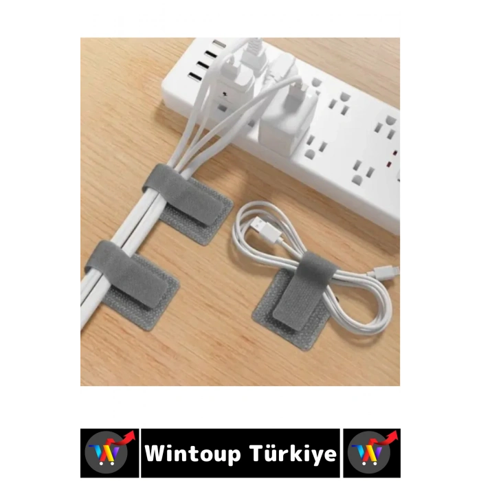 Montanjsız Masa Üstü Ev Ofis Kablo Karışıklık Düzenleyici Şık Kendinden Yapışkanlı Cırt Bant 20 Adet