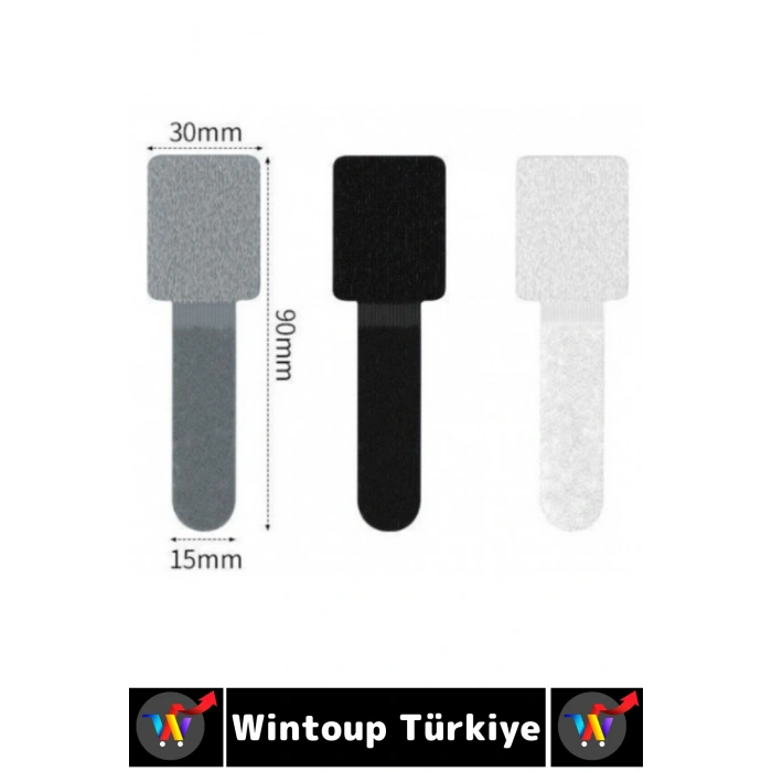 Montanjsız Masa Üstü Ev Ofis Kablo Karışıklık Düzenleyici Şık Kendinden Yapışkanlı Cırt Bant 40 Adet