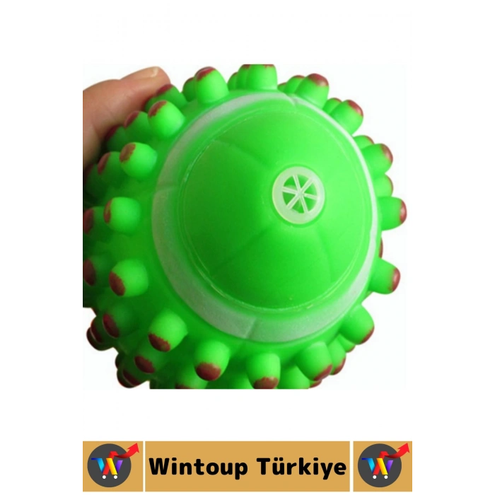 Dayanıklı Evcil Hayvan İlgi Çekici Renk Sesli Masaj Etkili Dikenli Köpek Diş Kaşıma Oyun Topu 2 Adet