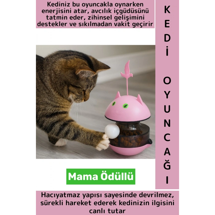 Evcil Hayvan İlgi Çekici Zihinsel Gelişim Avcılık İç Güdüsü Mama Ödüllü Hacıyatmaz Kedi Oyuncağı