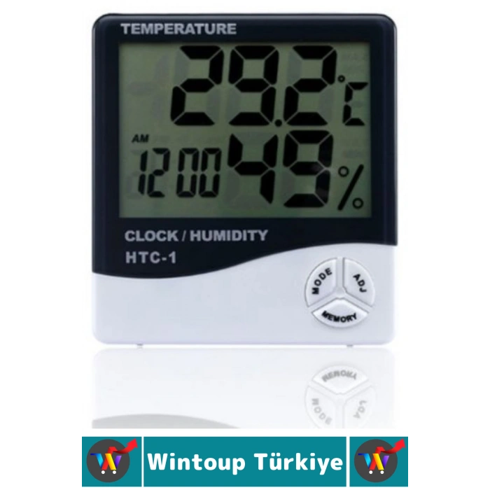 Premium Ev Ofis Çocuk Bebek Odası Isı Kontrol Pilli Açılır Klipsli Şık Dijital Termometre Nem Ölçer