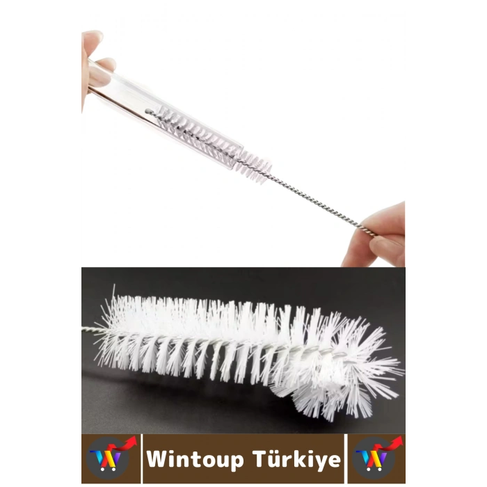 Şişe Kavanoz Termos Biberon Pipet Zor Nokta İç Derin Temizlik Esnek Dayanıklı Yumuşak Tel Fırça Seti