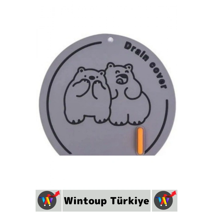 Lavabo Banyo Mutfak Pas Küf Tutmaz Ayı Figürü Koku Önleyici Kulplu Esnek Silikon Gider Kapağı 2 Adet