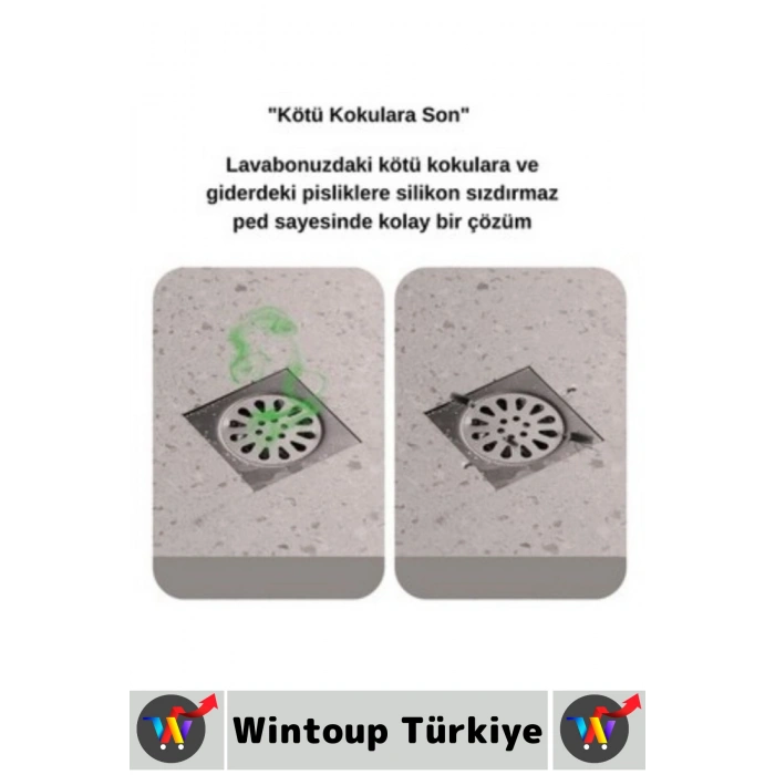 Lavabo Banyo Mutfak Pas Küf Tutmaz Ayı Figürü Koku Önleyici Kulplu Esnek Silikon Gider Kapağı 2 Adet