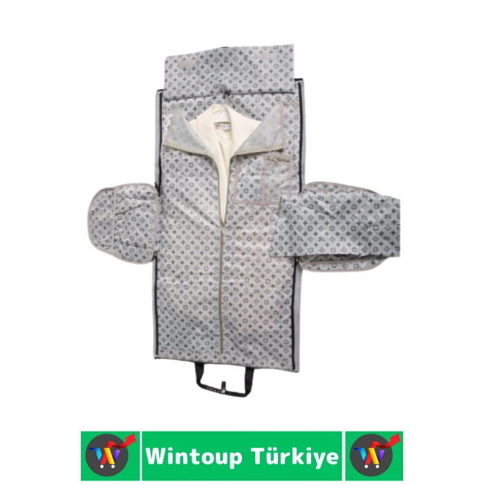 Pratik Düğün Takım Elbise Gömlek Kırışma Önleyen Geniş İç Hacim Cepli Elbise Kılıfı Seyahat Çantası