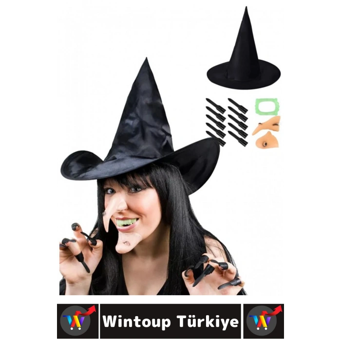 Parti Halloween Cosplay Fotoğraf Çekimi Etkinlik Hafif Rahat Genç Yetişkin Şık Özel Cadı Kostüm Seti