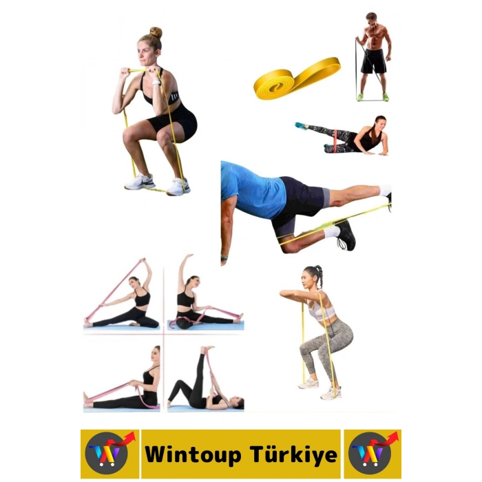 Premium Fitness Squat Pilates Jimnastik Spor Aerobik Egzersiz Hafif Orta Sertlik Direnç Lastiği