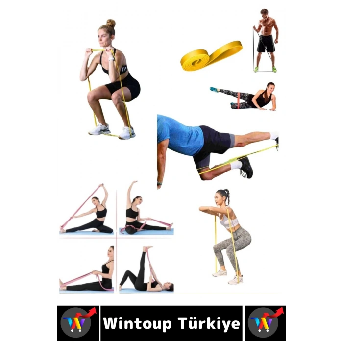 Premium Fitness Squat Pilates Jimnastik Spor Aerobik Egzersiz Hafif Orta Sertlik Direnç Lastiği