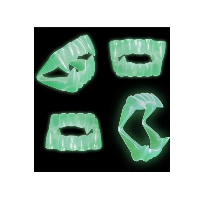 Parti Fotoğraf Çekimi Halloween Gerçekçi Korkutucu Görünüm Fosforlu Çift Damak Takma Vampir Dişi