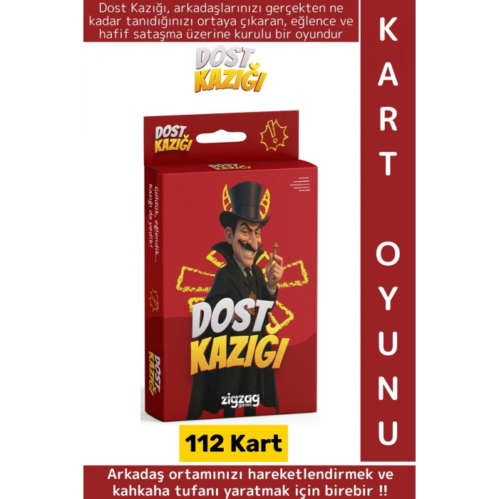 Eğlenceli Yılbaşı Arkadaş Grubu Parti Cesur Komik Bol Kahkaha Neşeli Oyun-Dost Kazığı 112 Kart