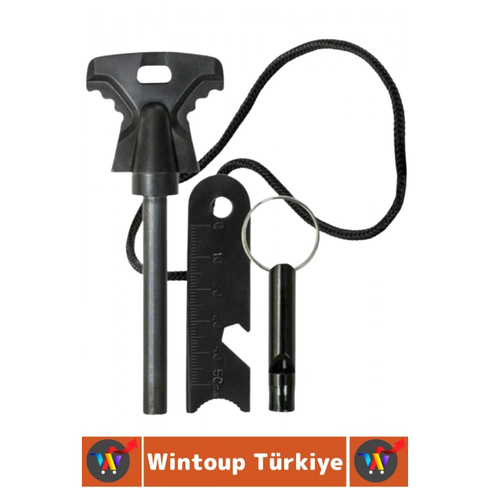 Dayanıklı Outdoor Kamp Piknik Ateş Acil Durum SOS Düdük Magnezyum Çakmaktaşı Özel Hayatta Kalma Kiti