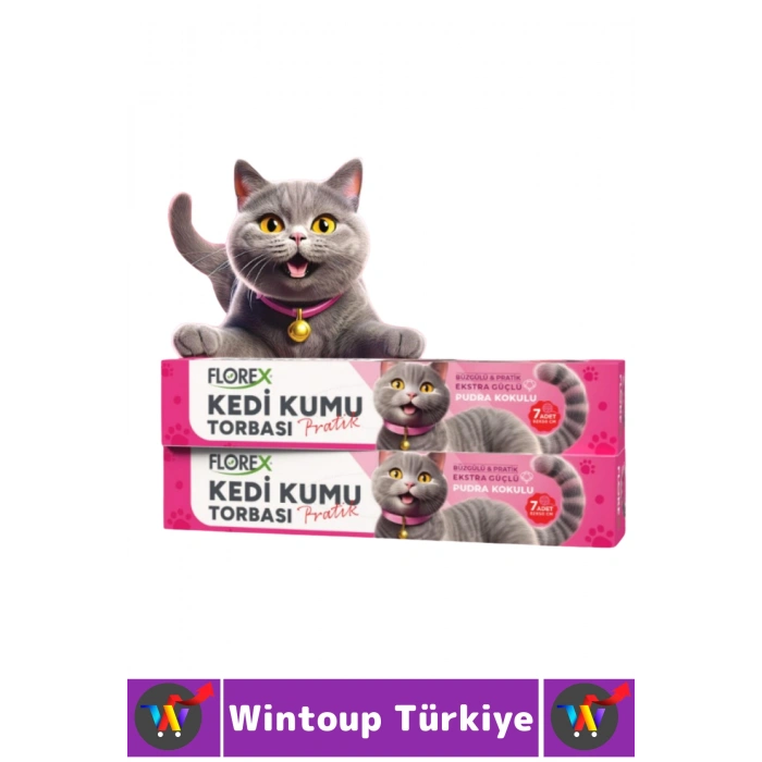 Evcil Hayvan Pet Yırtılma Dayanıklı Kötü Koku Önleme Pudra Kokulu Kedi Kumu Torbası 82x50 Cm 14 Adet