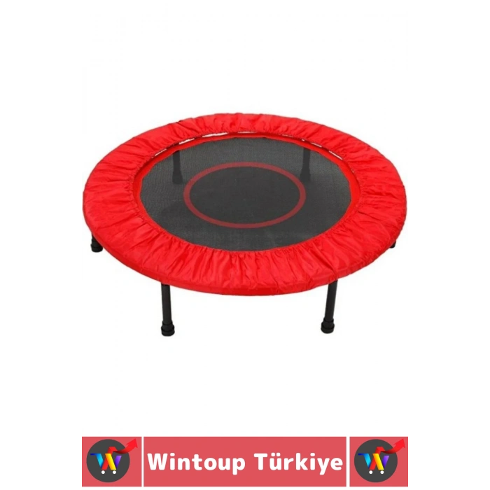 Kolay Montaj Dayanıklı Çelik Gövde Outdoor Bahçe Teras Kamp Spor Eğlenceli Kırmızı Trambolin 102 Cm