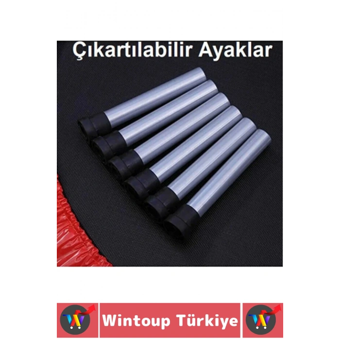 Kolay Montaj Dayanıklı Çelik Gövde Outdoor Bahçe Teras Kamp Spor Eğlenceli Kırmızı Trambolin 102 Cm