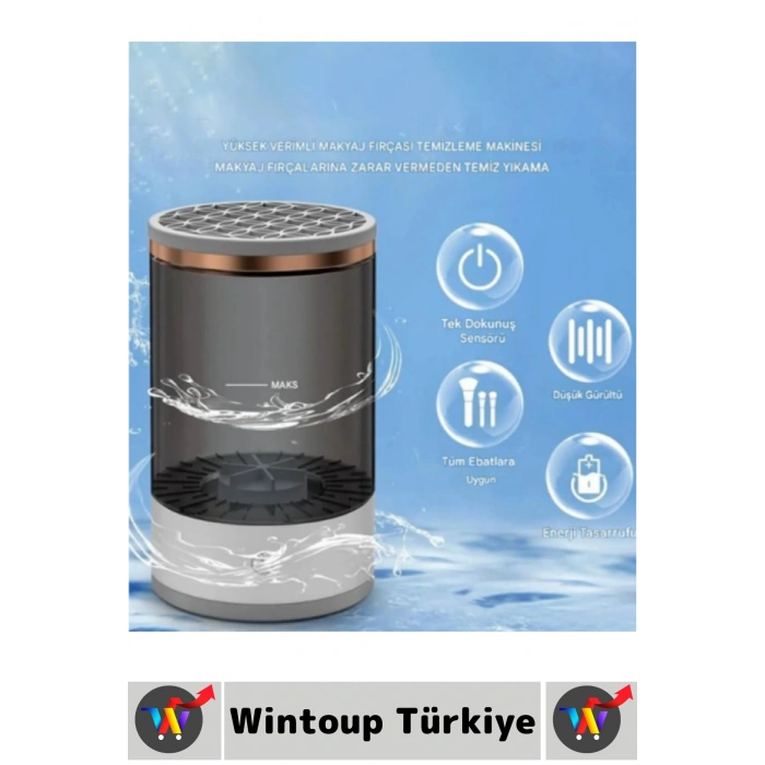 Kolay Kullanım Maksimum Göstergeli Tek Dokunuş Sensörlü Şık Pratik Makyaj Fırçası Temizleme Makinesi