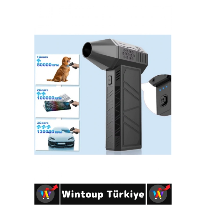 Kompakt Klavye Bilgisayar Eşya Mangal Araç Kir Toz Temizlik 3 Vites Ayarlı Hafif Taşınabilir Jet Fan