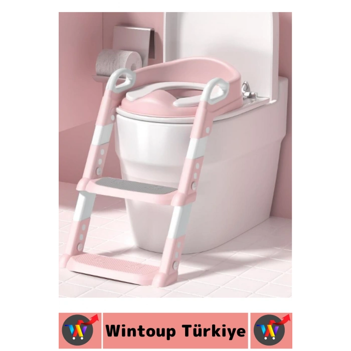 Eğitici Çocuk Özgüven Kazanımı Konforlu Kaymaz Ayarlanabilir Merdiven Klozet Tuvalet Eğitimi Aparatı