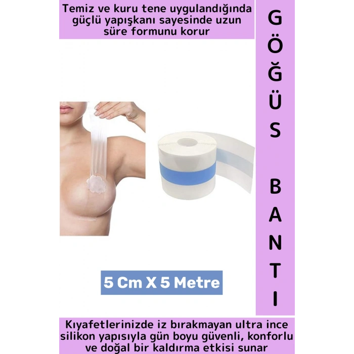 İz İç Göstermez Push Up Şık Kadın Göğüs Ucu Gizleyen DikleştirenŞekillendirici Bant 5 Cm X 5 Metre