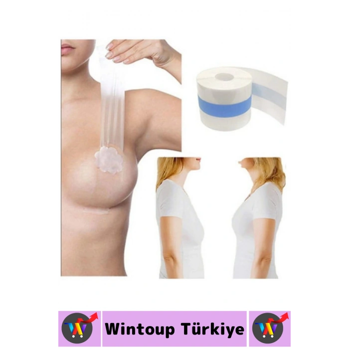 İz İç Göstermez Push Up Şık Kadın Göğüs Ucu Gizleyen DikleştirenŞekillendirici Bant 5 Cm X 5 Metre