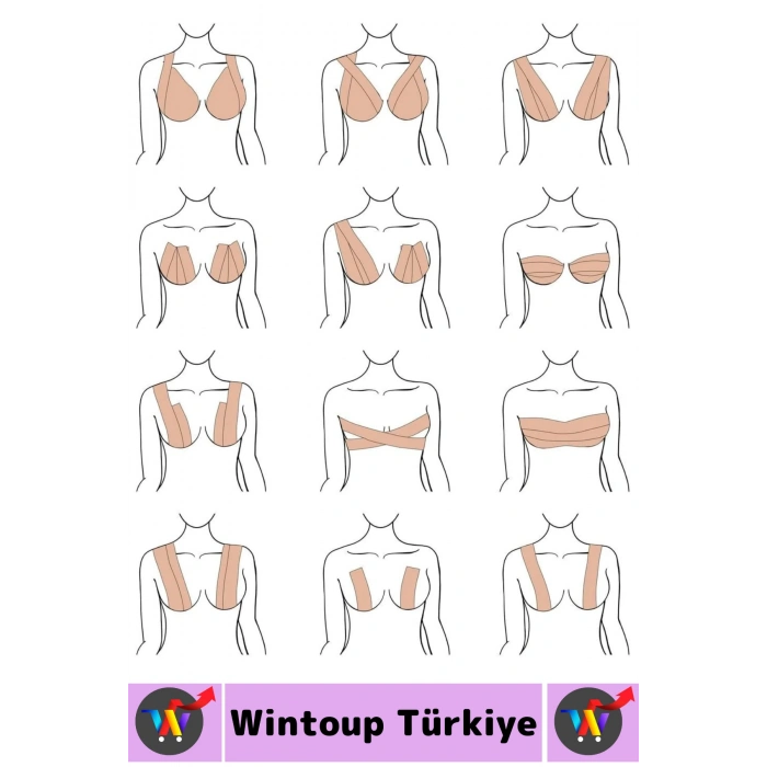 İz İç Göstermez Push Up Şık Kadın Göğüs Ucu Gizleyen DikleştirenŞekillendirici Bant 5 Cm X 5 Metre