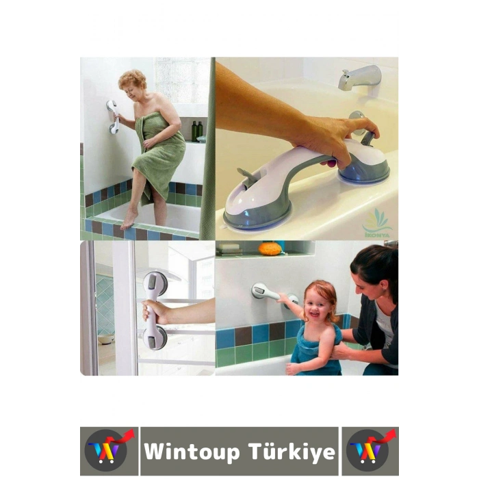 Montaj Gerektirmeyen Çocuk Yetişkin Güvenli Duruş Kayma Düşme Önleyici Kilit Vantuzlu Banyo Tutacağı