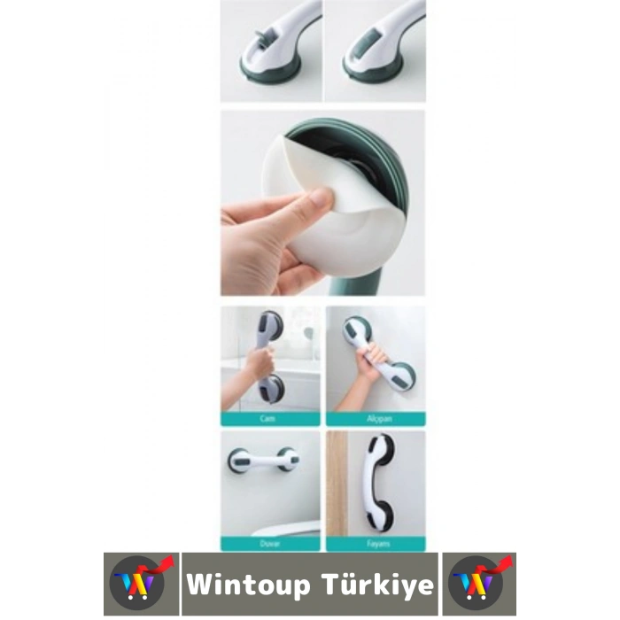 Montaj Gerektirmeyen Çocuk Yetişkin Güvenli Duruş Kayma Düşme Önleyici Kilit Vantuzlu Banyo Tutacağı