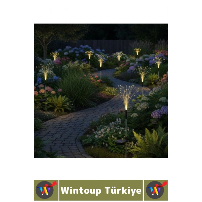 Dış Mekan Montajsız Kablosuz Rüzgar Yağmur Dayanıklı Saçak Model Sensörlü Solar Bahçe Lambası 8 Adet