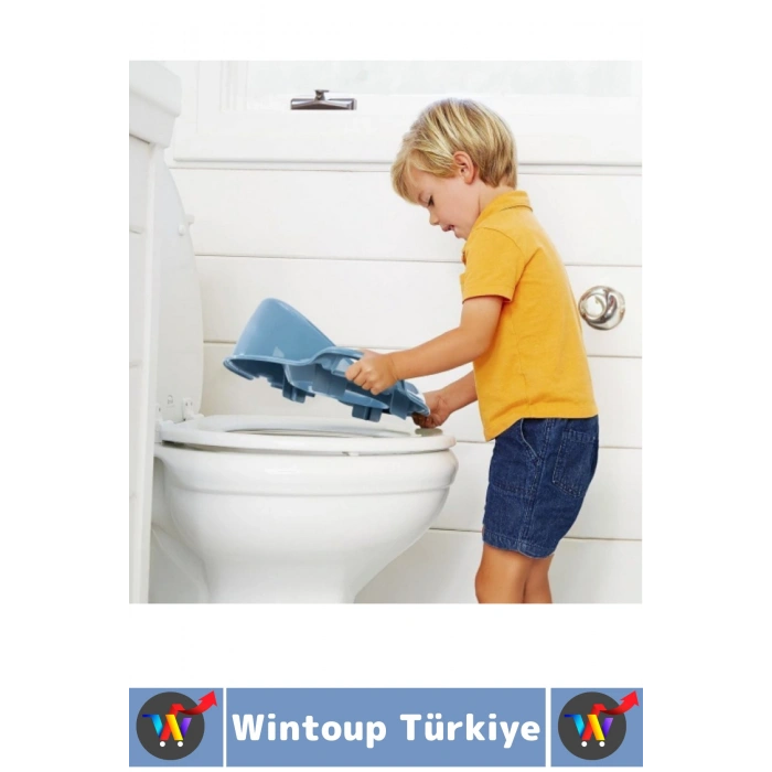 Dayanıklı Sert Plastik Çocuk Tuvalet Eğitimi Kaymaz Taban Hijyenik Renkli Kulplu Klozet Adaptörü