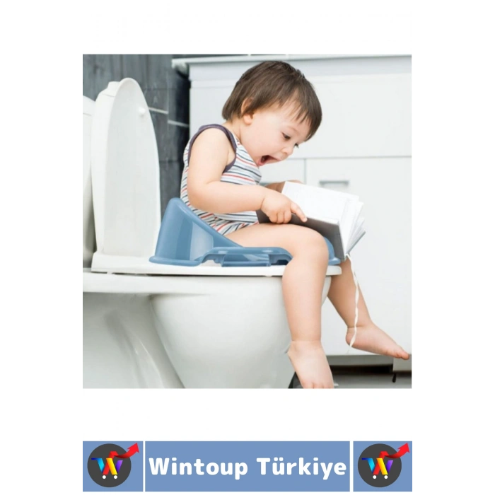 Dayanıklı Sert Plastik Çocuk Tuvalet Eğitimi Kaymaz Taban Hijyenik Renkli Kulplu Klozet Adaptörü
