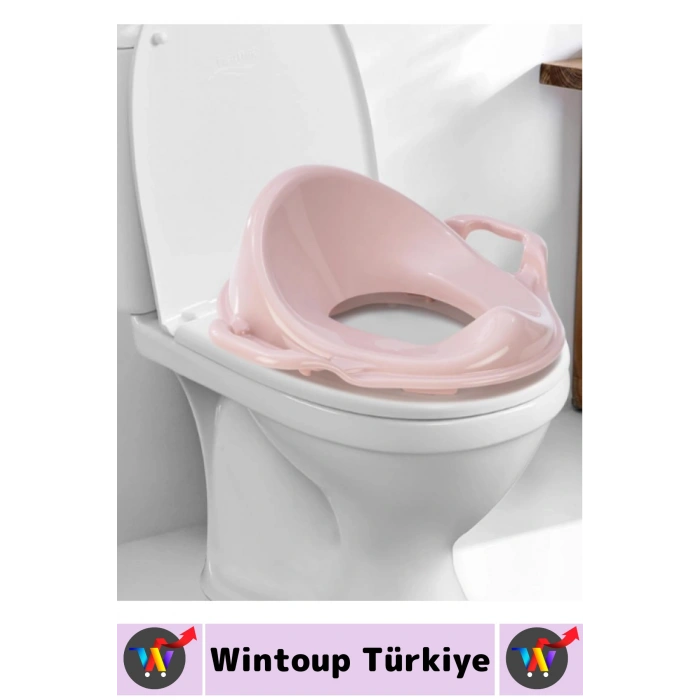 Dayanıklı Sert Plastik Çocuk Tuvalet Eğitimi Kaymaz Taban Hijyenik Renkli Kulplu Klozet Adaptörü