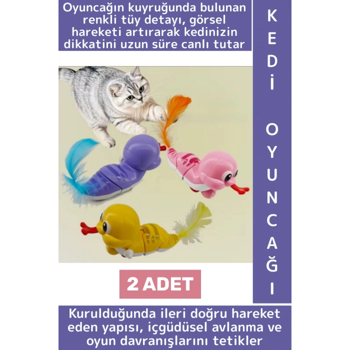 Evcil Hayvan Pet İlgi Çeken Görsel Algı Avcı İçgüdüsü Sevimli Kurmalı Salyangoz Kedi Oyuncağı 2 Adet