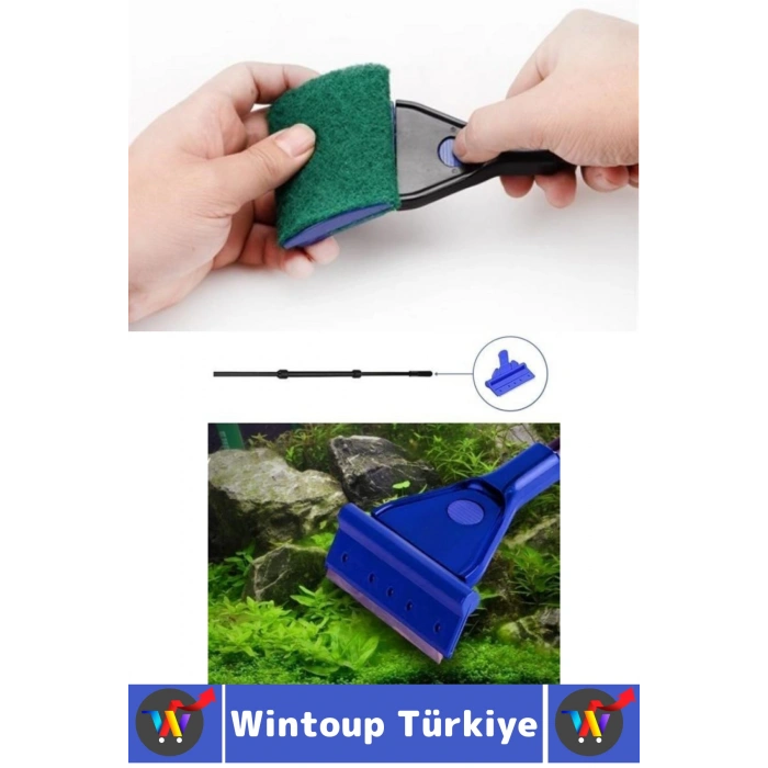 Premium Tatlı Tuzlu Su Cam Yosun Kir Atık Dip Derin Temizlik Akvaryum Tankı Temizleme 5li Özel Set