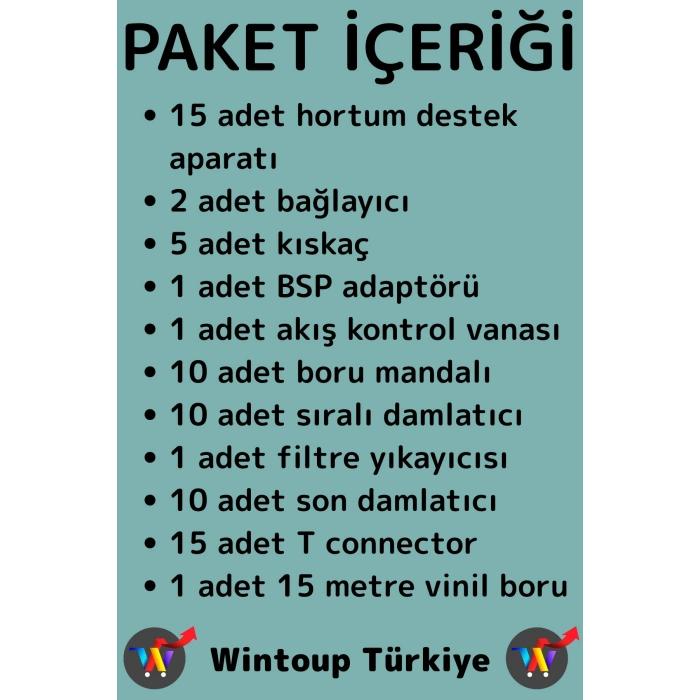 Dayanıklı Plastik Balkon Bahçe Sera Bitki Akış Kontrol Vanalı Pratik 10 Metre Sulama Sistemi Seti