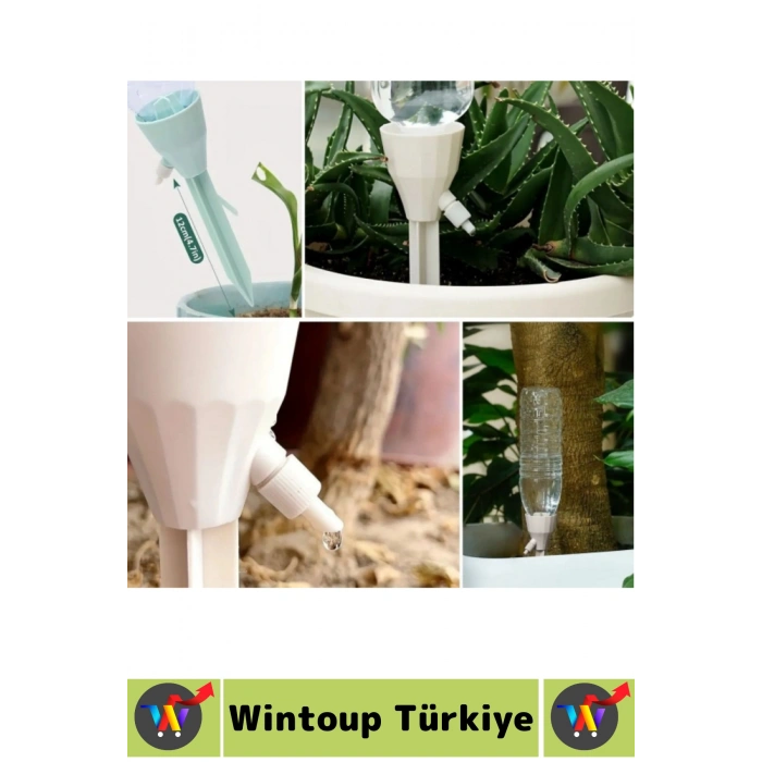 Tüm Pet Şişelerle Uyumlu Bahçe Balkon Sera Ayarlanabilir Akışlı Otomatik Bitki Sulama Aparatı 3 Adet