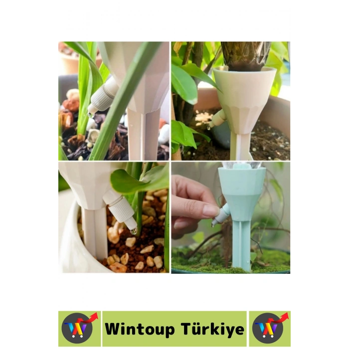 Tüm Pet Şişelerle Uyumlu Bahçe Balkon Sera Ayarlanabilir Akışlı Otomatik Bitki Sulama Aparatı 3 Adet