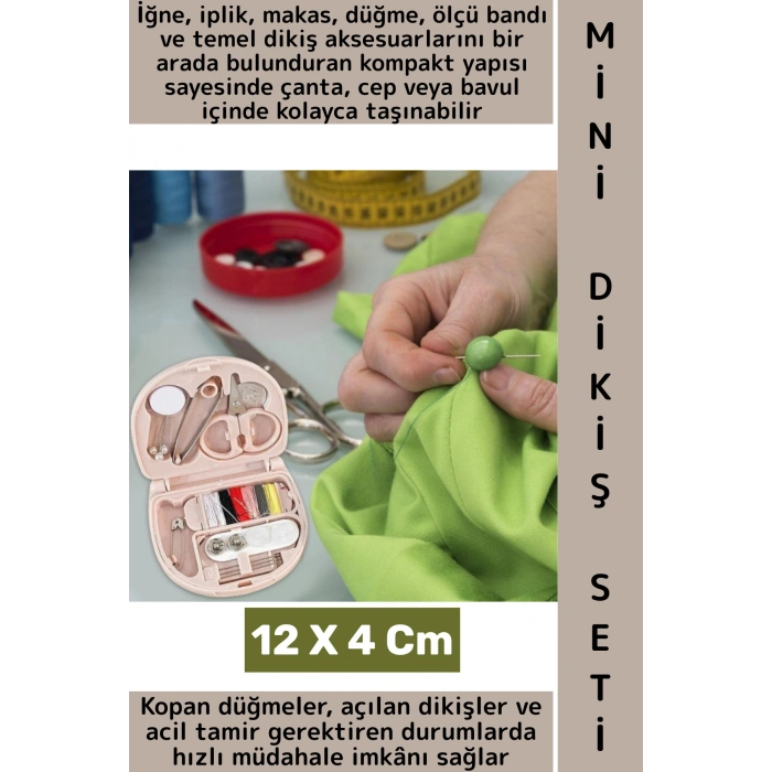 Seyahat Tipi Düğme Kopuk Yırtılma Kesik Küçük Onarım Acil Tamir Cep Çanta Boy Pratik Mini Dikiş Seti
