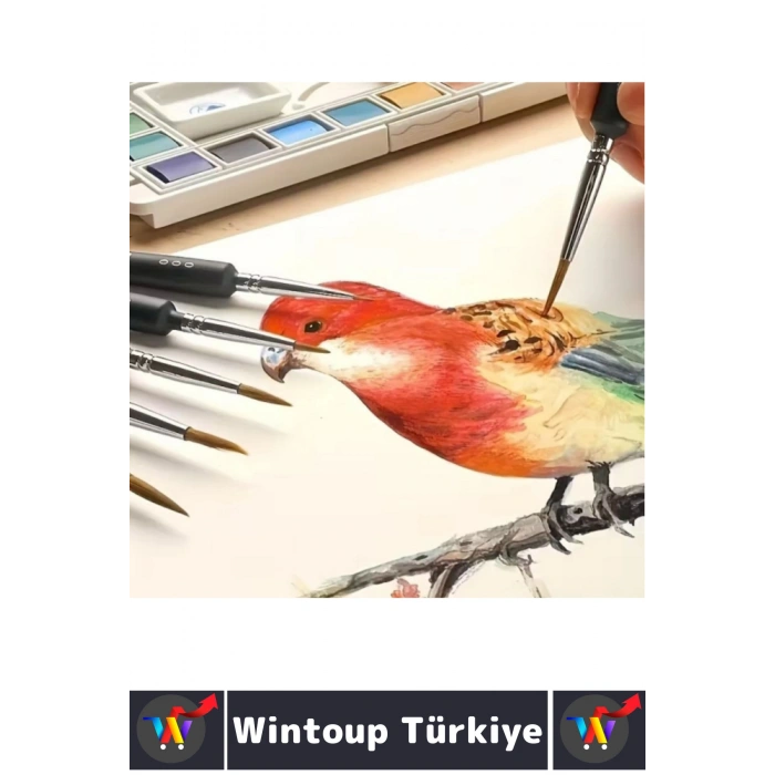 Dayanıklı Kopmaz Kıl Hassas Detay Boyama El Sanatları Hobi Araba İnce Detay Rötuş Fırça Seti 10 Adet