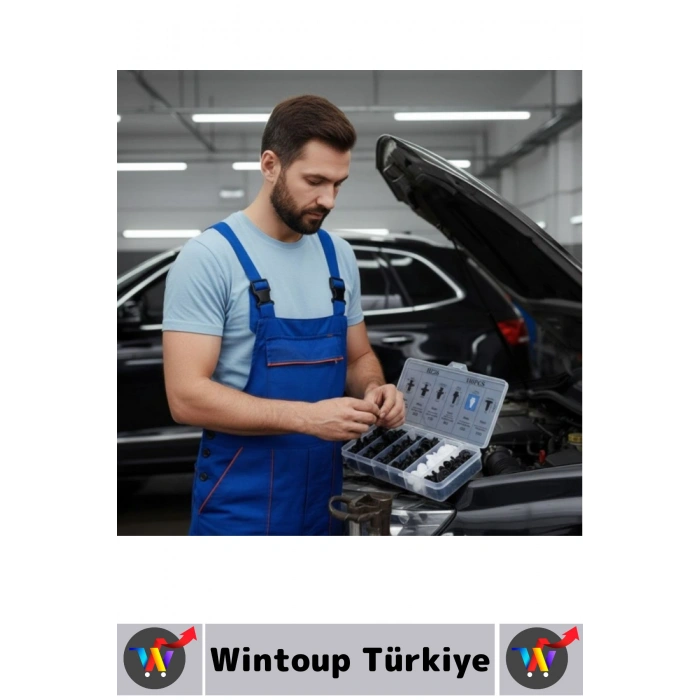 Oto Tampon Çamurluk Kaput Bagaj Kapı Döşeme Çok Amaçlı Plastik Bağlantı Perçin Klips Seti 100 Parça