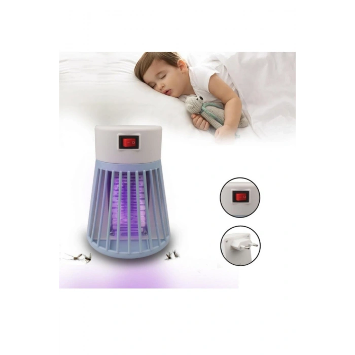 Kompakt Sessiz 1 W Ev Ofis Yatak Odası Prize Takılan UV Işık Böcek Haşere Sivri Sinek Öldürücü Lamba