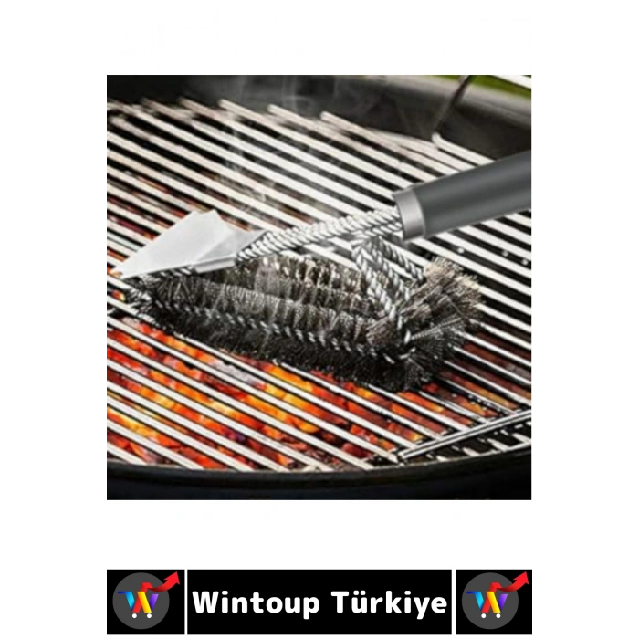 Ergonomik Sert Dayanıklı Kıl Yağ Kir Kalıntı Kömür Hijyenik Barbekü Mangal Izgara Temizleme Fırçası