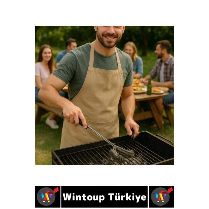 Ergonomik Sert Dayanıklı Kıl Yağ Kir Kalıntı Kömür Hijyenik Barbekü Mangal Izgara Temizleme Fırçası