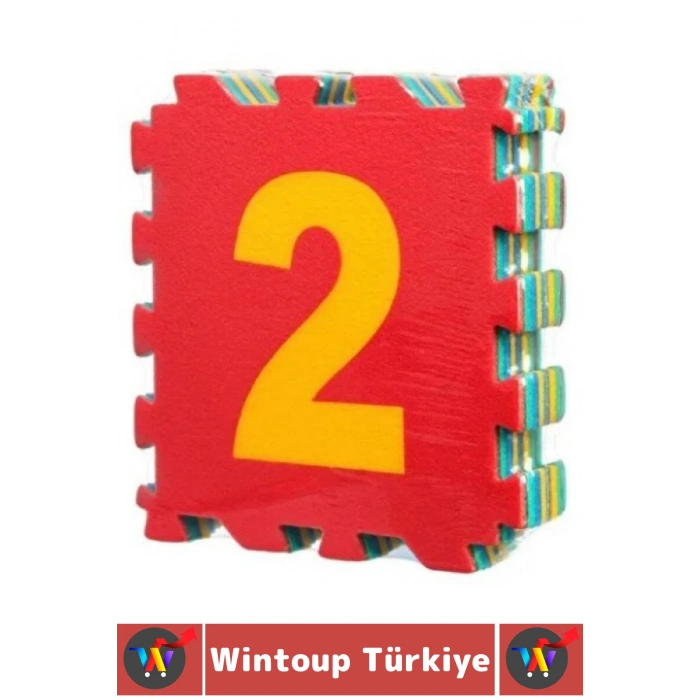 Ev Kreş Çocuk Odası Görsel Algı Eğitici Dayanıklı Esnek Canlı Renk Sayılar Puzzle Yer Matı 9 Parça