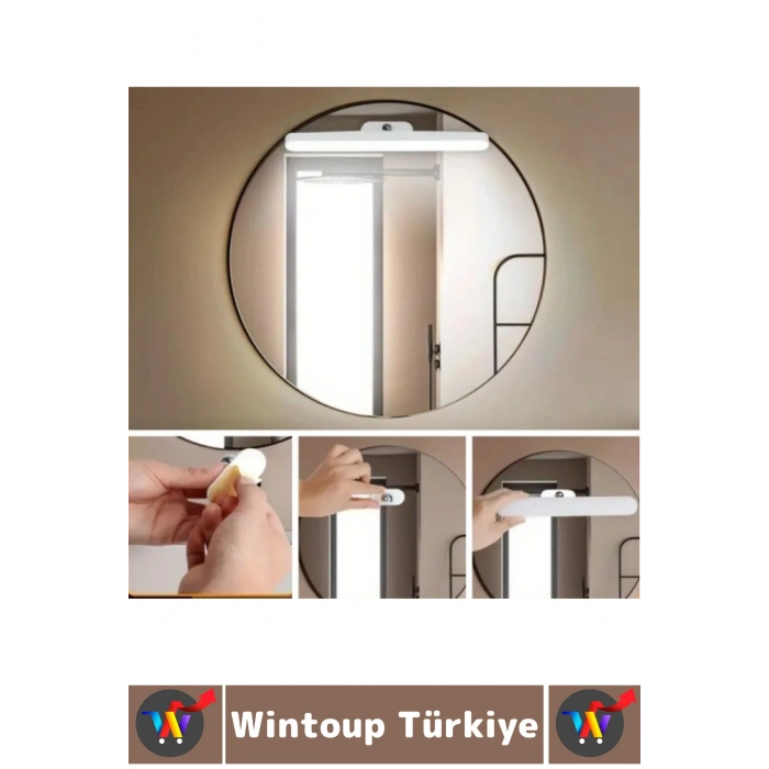 Taşınabilir Ev Ofis Seyahat Tipi Zarif Estetik Dokunmatik USB Şarjlı LED Makyaj Aynası Işığı 27 Cm