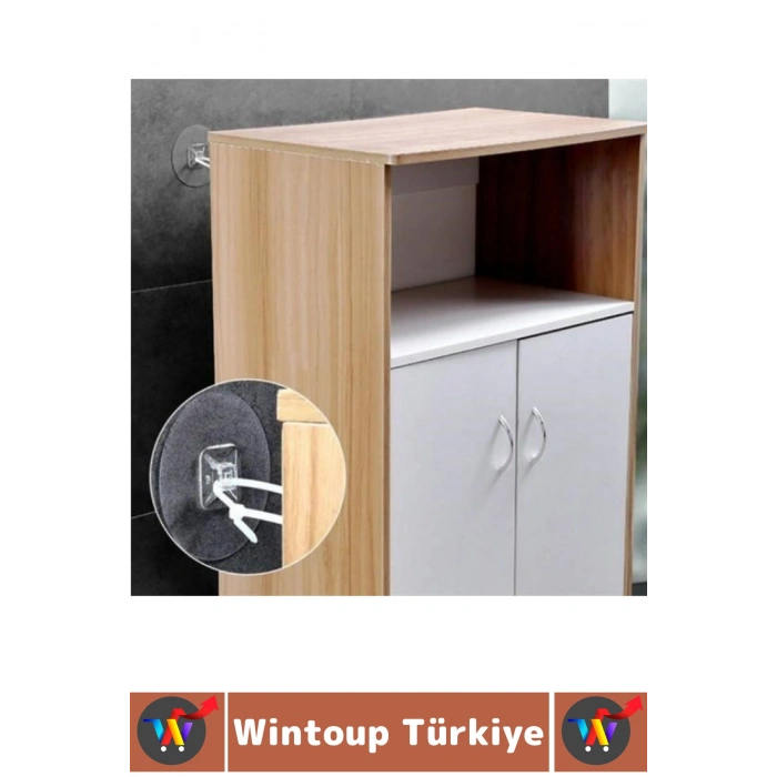 Kendinden Yapışkanlı Deprem Bebek Odası Güvenlik Ofis İş Yeri İSG Eşya Sabitleyici Aparat 2 Çift