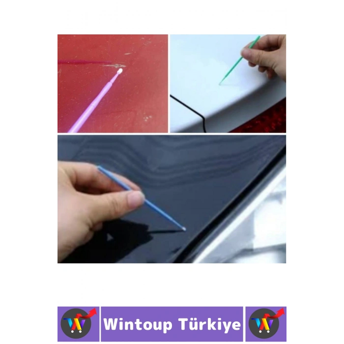 İnce Uç Yumuşak Kıl Boya Çizik Kapama Temizlik Mini Tek Kullanımlık Esnek Araba Rötuş Fırçası 100lü