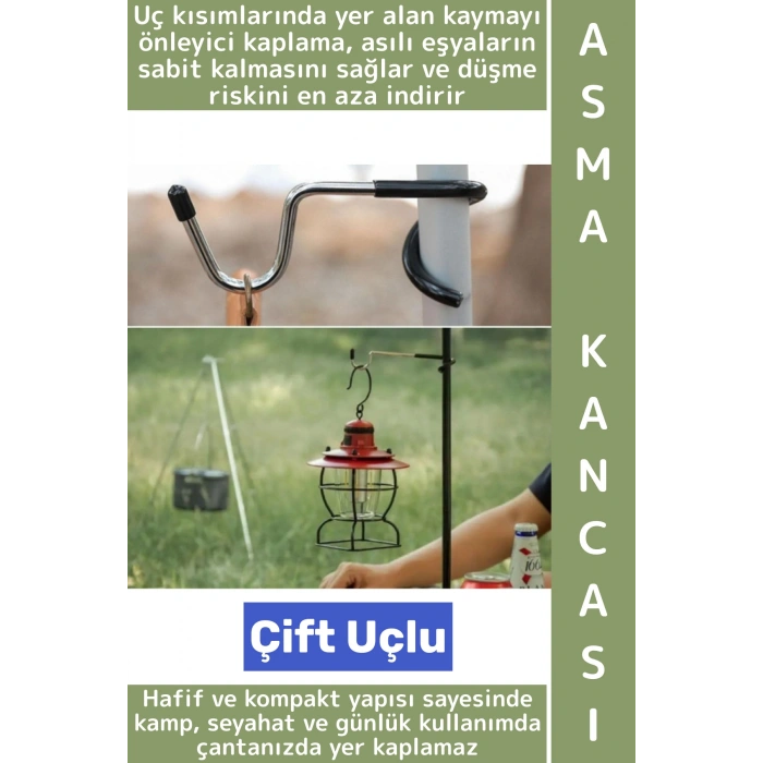 Yüksek Kaliteli Paslanmaz Çelik Kamp Outdoor Pratik Çok Fonksiyonlu S Şekilli Eşya Asma Kancası